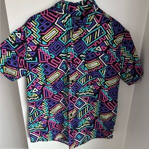 Super Massive Vibrant Colorful Button Down 100% Cotton Size Medium